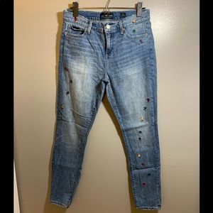 Lucky Brand Ava Skinny Jeans w/ Bug Embroidery